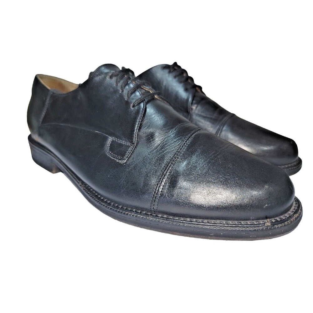 Cable & Co Men's Sz 12 E Black Dress Shoes Italian Leather Oxford Made in Italy
